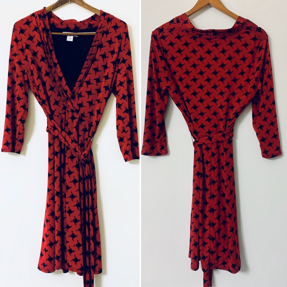 Wrap Effect Midi Dress